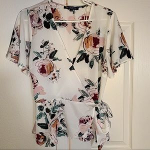 Floral wrap style blouse